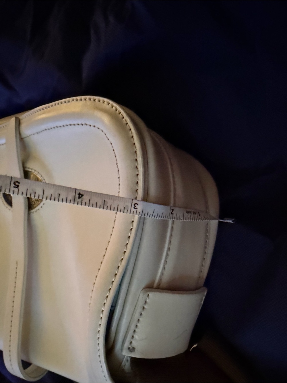 Dooney & Bourke Cream Leather Saddle Crossbody Bag with Brown Strap - Picture 10 of 10